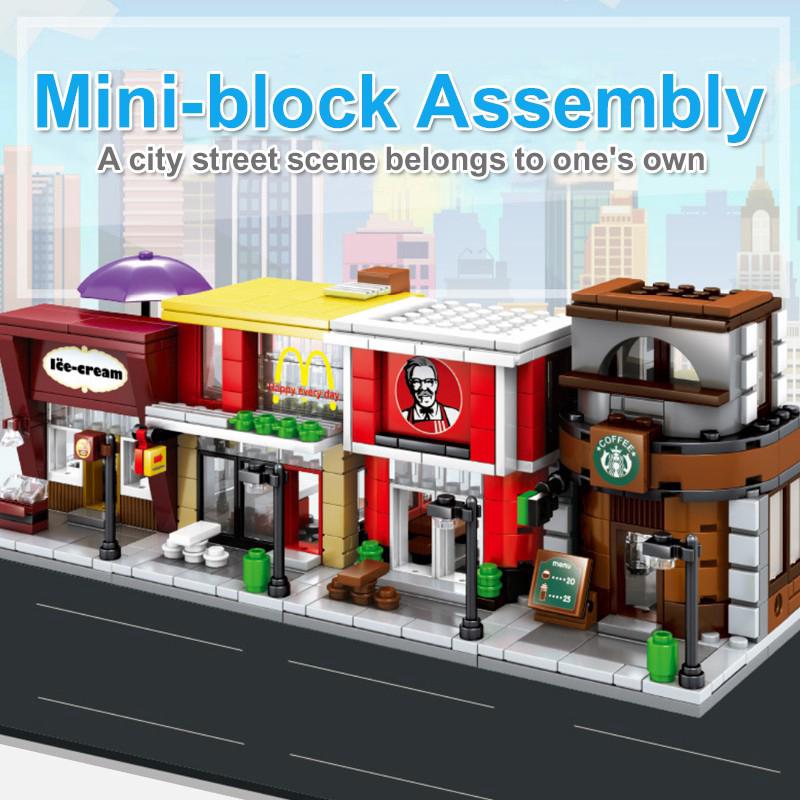 HDY Mainan  Anak Kota Mini Puzzle LEGO Blok Bangunan Untuk 