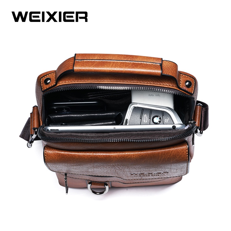 WEIXIER 8642 Tas Selempang Pria Kulit Sling Bag Premium WK-SBY