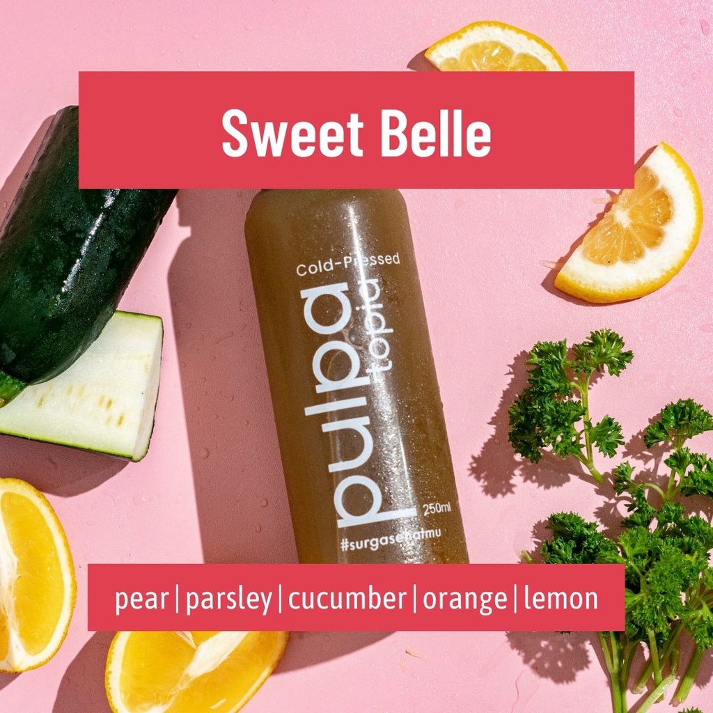 

Cold Pressed Juice Sweet Belle - Jus Sehat Detox Diet Natural Sayur Buah 250ml 500ml Pulpatopia