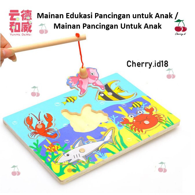 Cherry COD Mainan Pancing Ikan Anak / Mainan Magnet Anak / Mainan Pancing Magnet Ikan PB18