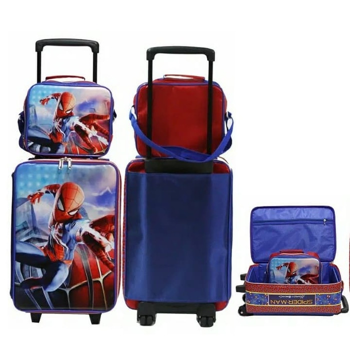 ANAK-KOPER-TAS- TAS KOPER ANAK KARAKTER SPIDERMAN- 1 SATU SET TAS KOPER ANAK SPIDERMAN -TAS-KOPER-