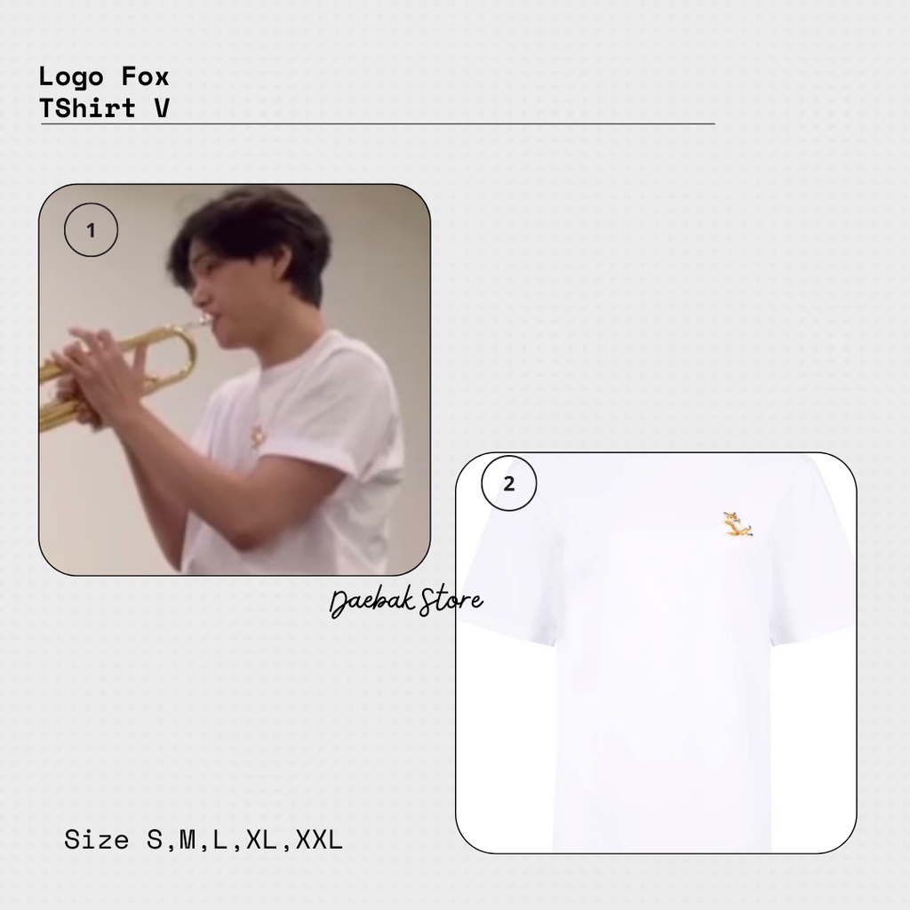 Kaos Kpop V Taehyung BTS Logo Fox Sablon kaos BTS Outfit BTS
