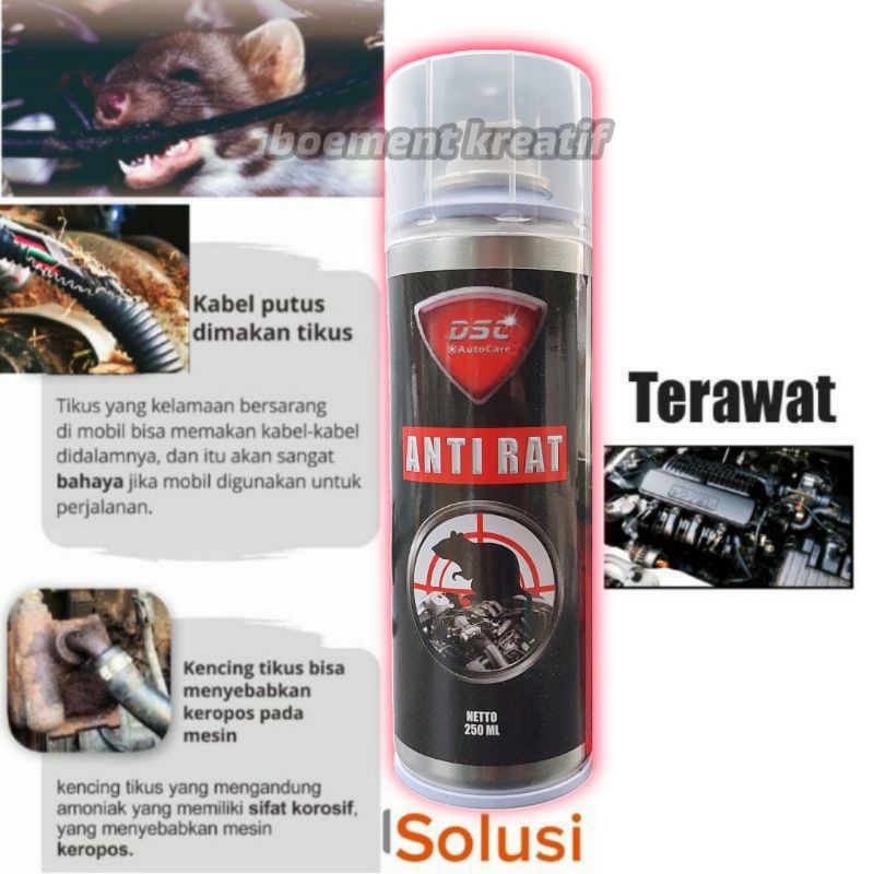 Pengusir tikus kap mobil dapur rumah gudang / Antirat tikus ukuran 250 ml