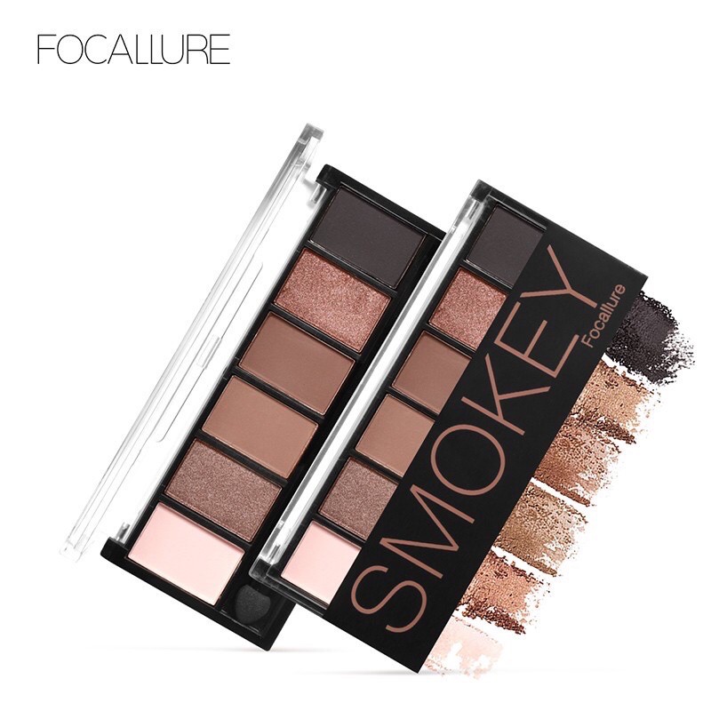 ORIGINAL Focallure Six Colors Palette Eye Shadow SMOKEY  EYES FA06