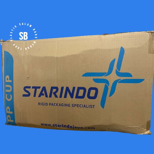 Cup Plastik Starindo Gelas Bahan Tebal Ukuran 12oz 14oz 16oz 1 Dus