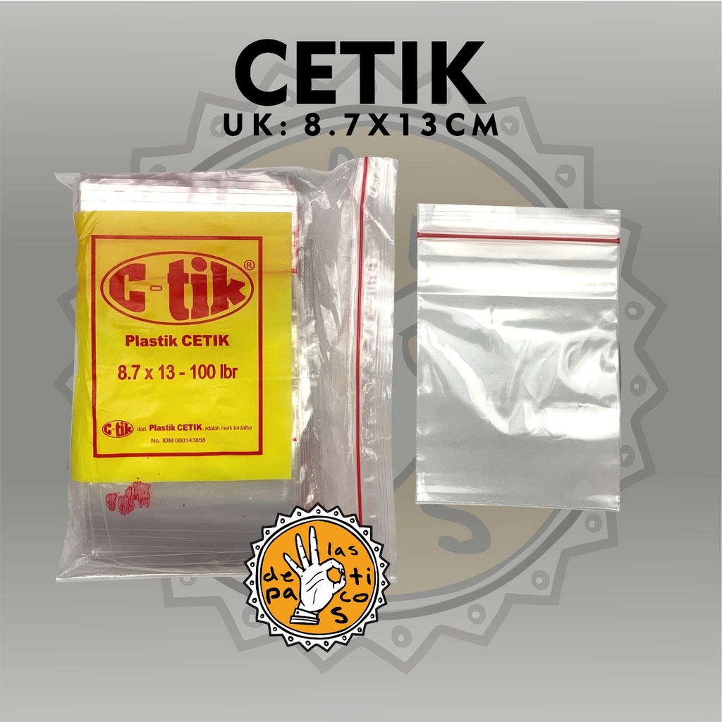 PLASTIK KLIP CETIK 8,7 x 13 CM / PLASTIK SAMBEL / KLIP C-TIK 8,7 x 13 CM