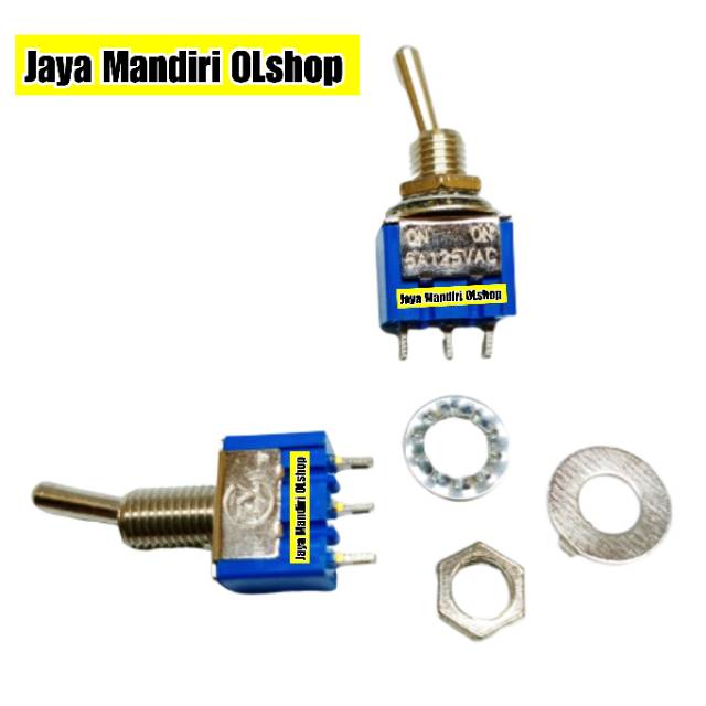 SAKLAR TOGEL / TOGGLE -  SWITCH TOGEL 3 PIN- 3 KAKI KECIL ON - OFF BIRU