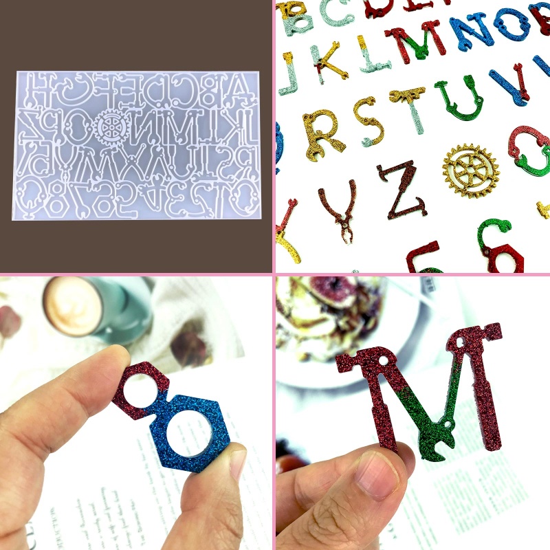 Siy Cetakan Resin Epoksi Bentuk Huruf Dengan Lubang Gantungan Kunci