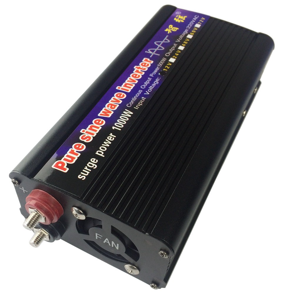 Taffware Car Power Inverter Pure Sine Wave DC 12V to AC220V 1000W - NBQ1000W - Black - OMCI08BK