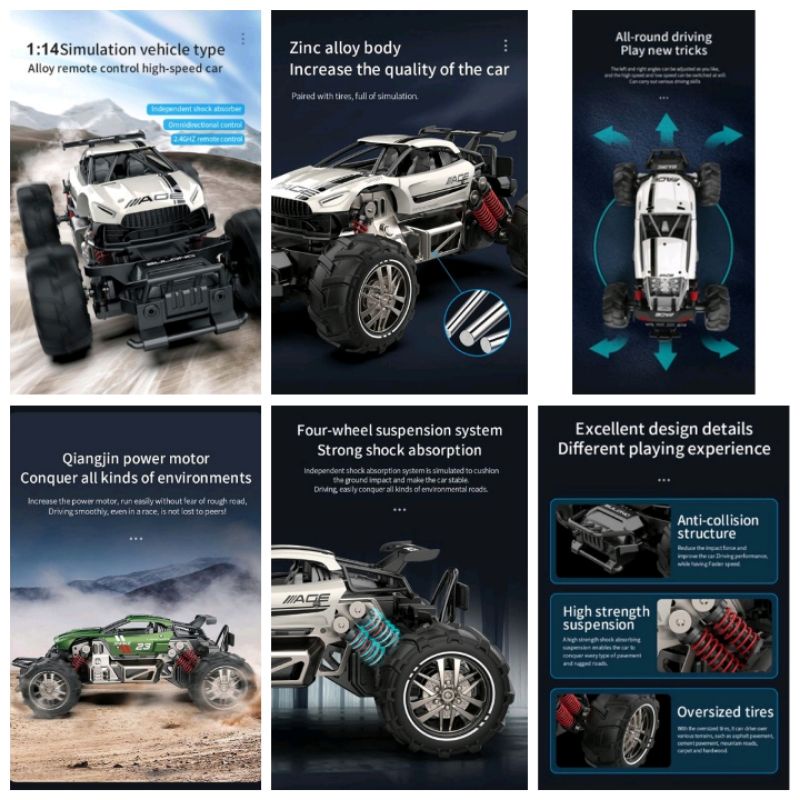 [capt] Mainan Remote Control Mobil Off Road Metal ~ RC METAL HIGH SPEED