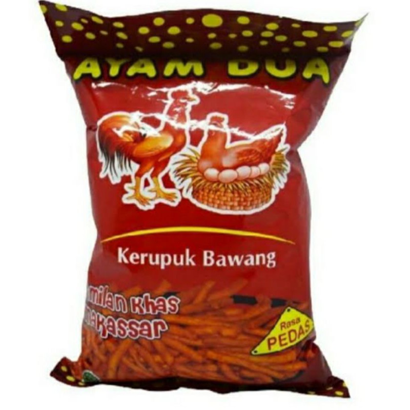 Kacang Ayam Dua  Kerupuk Bawang Pedas Camilan Khas Makassar 450gr