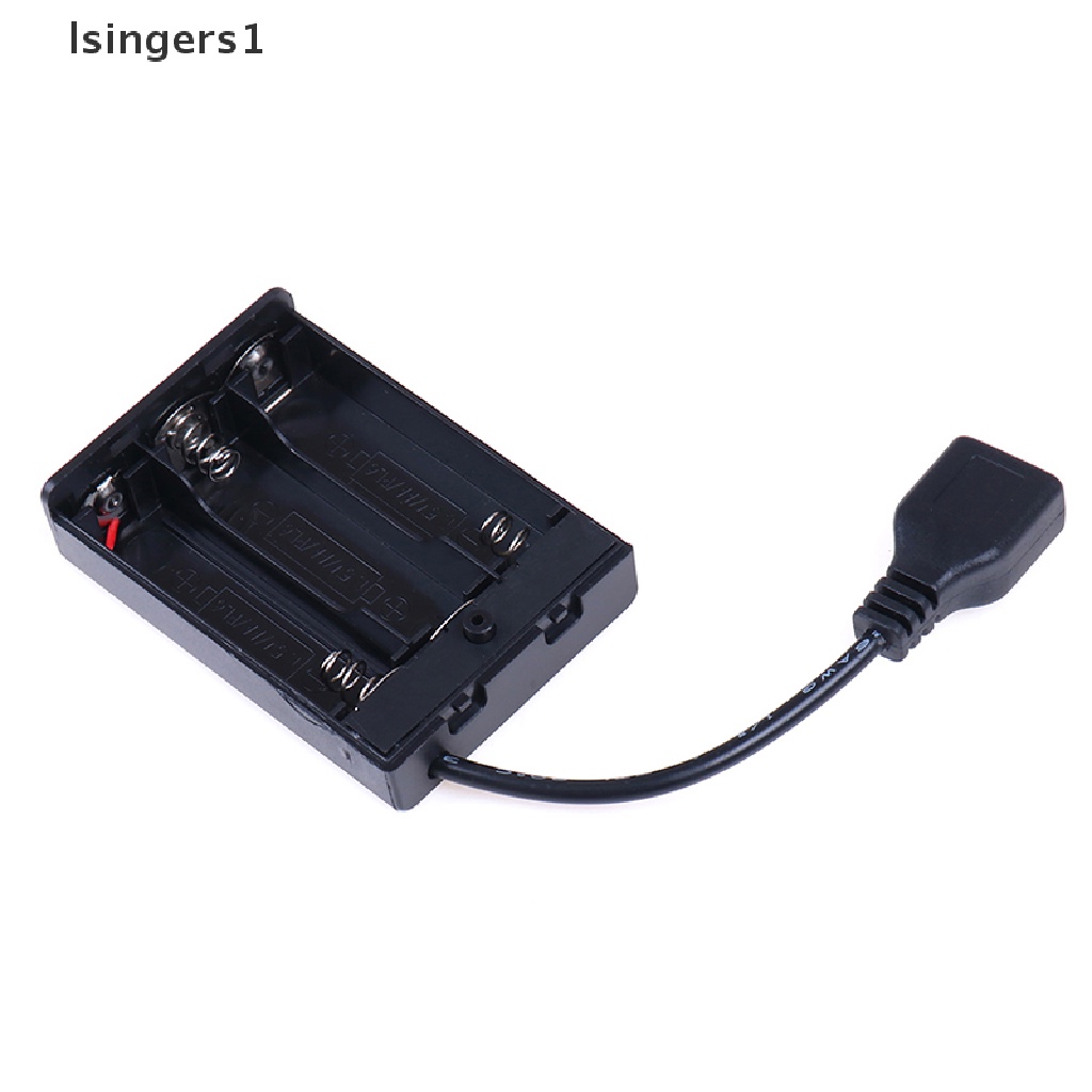 (lsingers1) Kotak Baterai 3 Slot AA Dengan port usb + Saklar switch Untuk Balok Bangunan