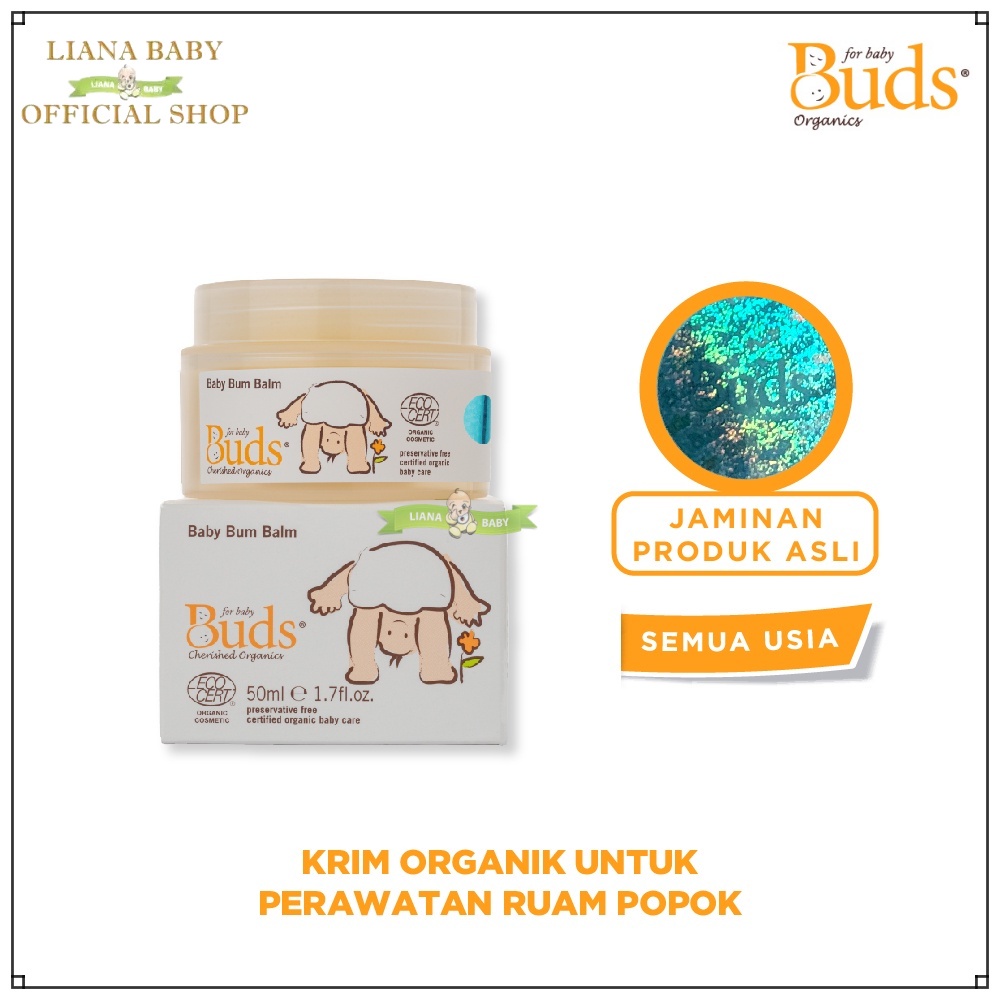 BUDS ORGANICS BABY BUM BALM 50ML LOTION PERAWATAN KULIT RUAM POPOK BAYI