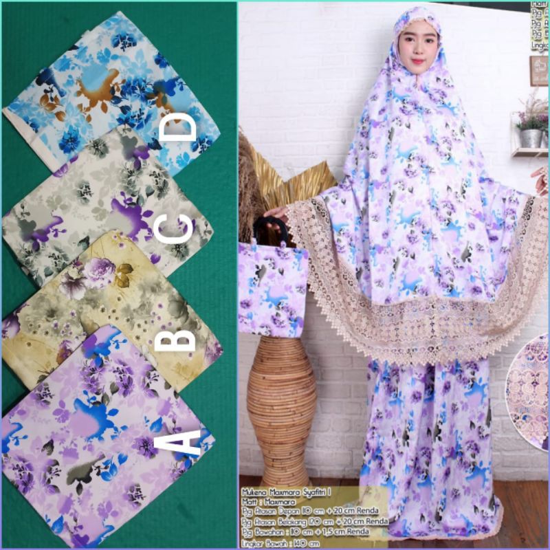 mukena Sakura,  bahan silk maxmara