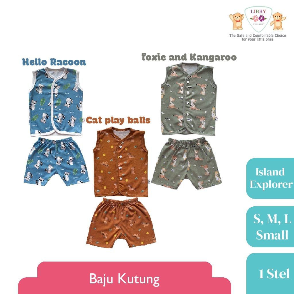 LIBBY - SETELAN BAJU KUTUNG KANCING DEPAN LIBBY - SETELAN BAJU ANAK