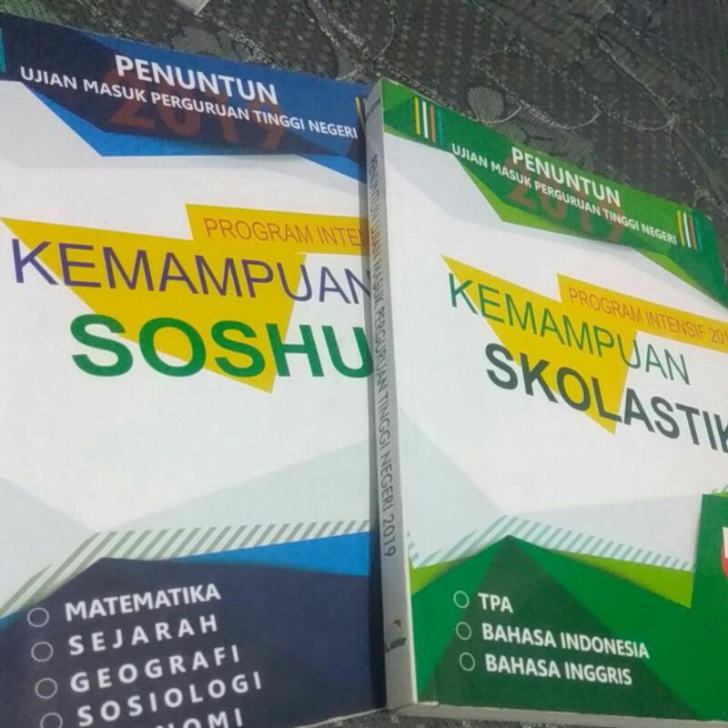preloved dua buku bimbel bta kemampuan soshum dan skolastik (TPS) program intensif 2019 sbmptn utbk