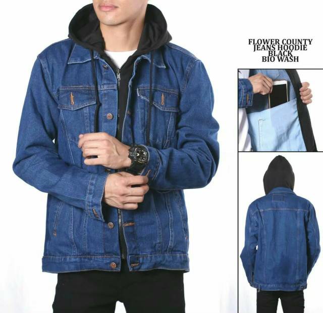 jaket jeans pria terbaru / jaket pria terlaris / jaket jeans Hoodie / jaket / jaket hoodie / jeans