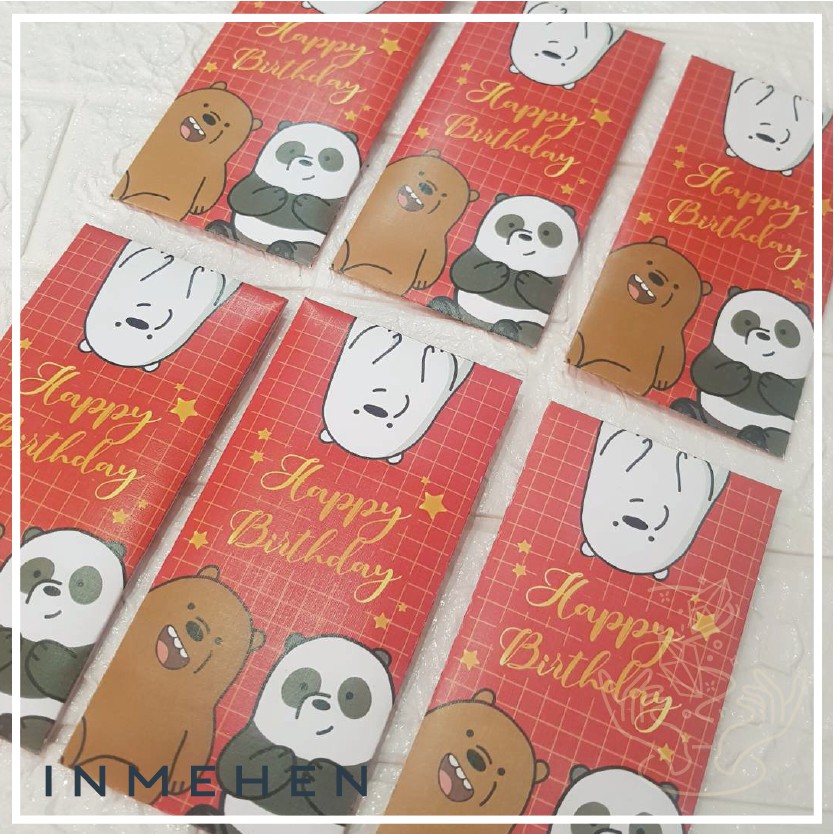 

WE BARE BEAR BIRTHDAY AMPLOP - ANGPAO INMEHEN SATUAN BAHAN TEBAL TEKSTUR