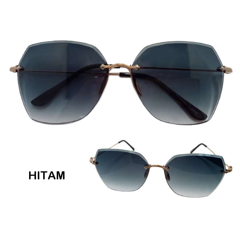 Lady kacamata hitam baru/Kacamata hitam tanpa bingkai/Kacamata hitam/sunglasses/uv400 kacamata fashion wanita pria kacamata gaya korea style kacamata outdoor fashion seleb