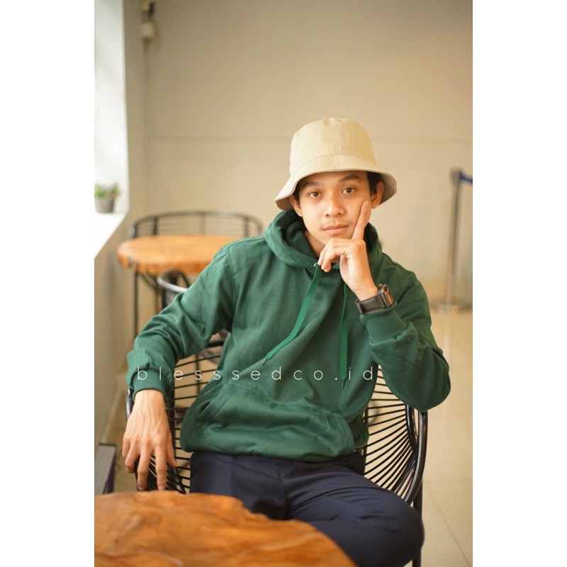 HOODIE JUMPER HIJAU BOTOL / EMERALD