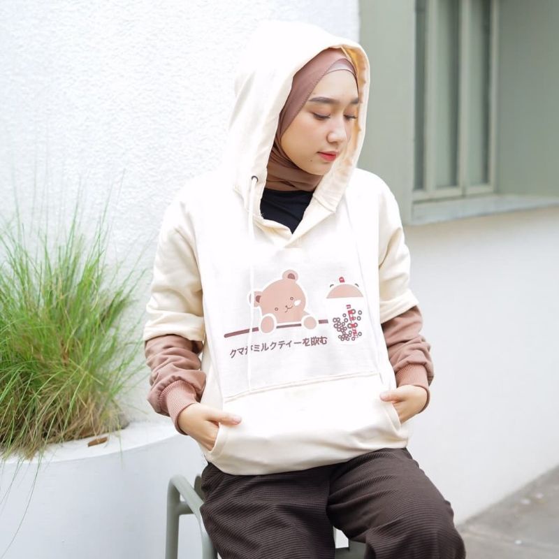 Sweater Hoodie Jaket Outerwear Pakaian Pria Wanita Oversize Korean Panda Combinasi