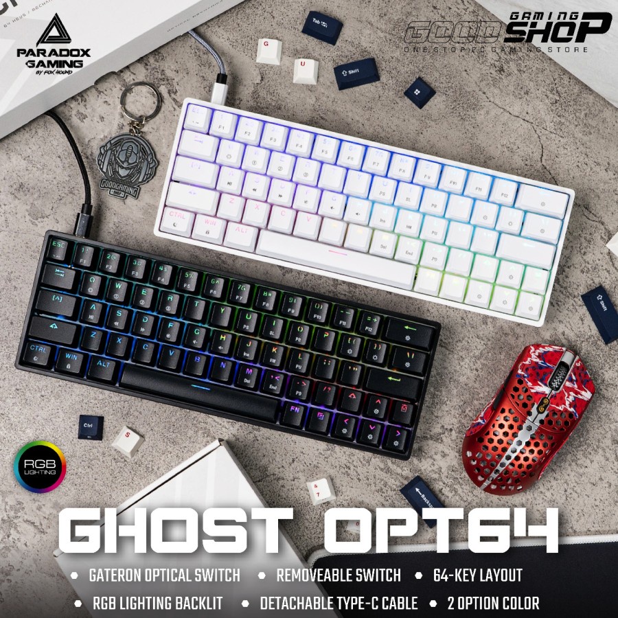 Paradox Gaming SK64 Optical Mechanical Gaming Keyboard 64% - FULLSET