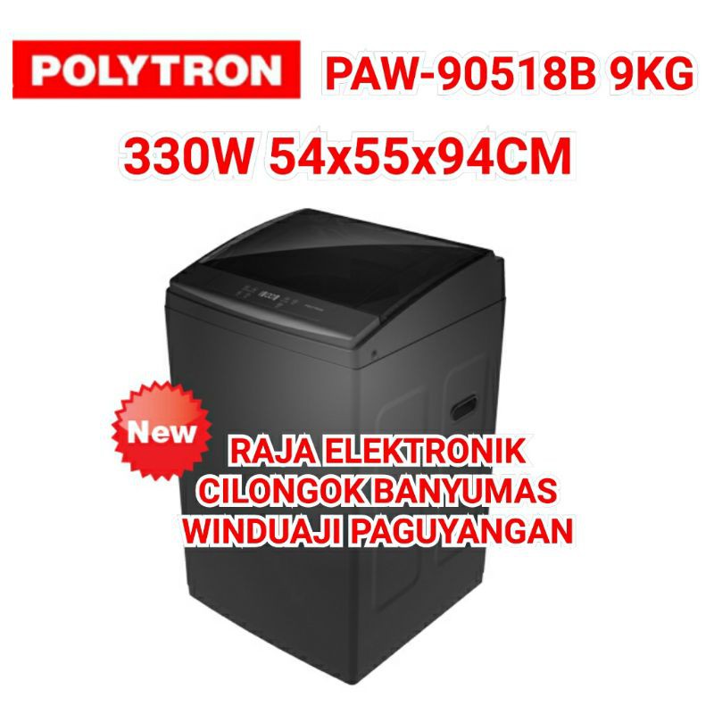 Mesin Cuci POLYTRON PAW 90518B 9kg Top loading polytron 1 tabung paw90518