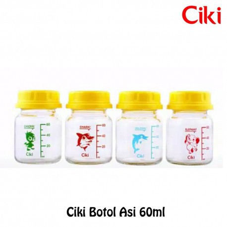 Botol ASI Kaca Ciki Ulir Kuning 60ml Isi 4 120ml Isi 3 Ulir Putih 100ml isi 6 Breastmilk Bottle