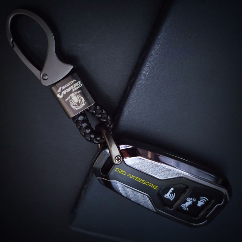 gantungan kunci sarung case casing cover remote keyless motor honda Vario 160 logo premium ori ahm-1