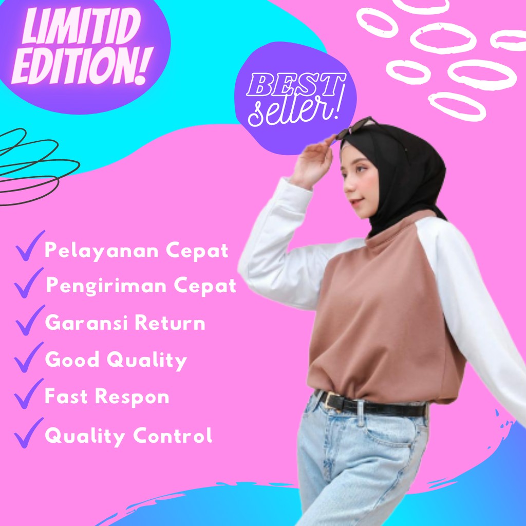 Baju Atasan Wanita Blouse Muslim Lengan Panjang Kekinian Pakaian Blush Korea Import Wanita Terbaru