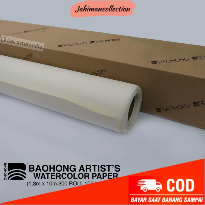 

✨ BISA COD ✨ Baohong Artist's Watercolor Paper ROLL 1,3m X 10m 300gsm - Cold pressed