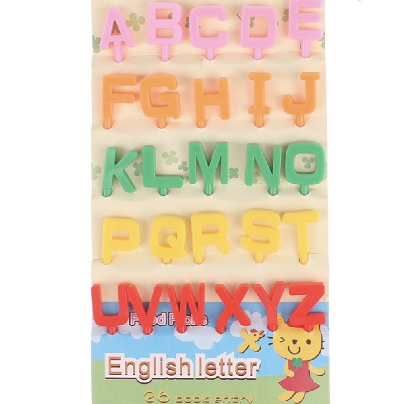 Tusukan garpu food pick alphabet abc bento torune jepang