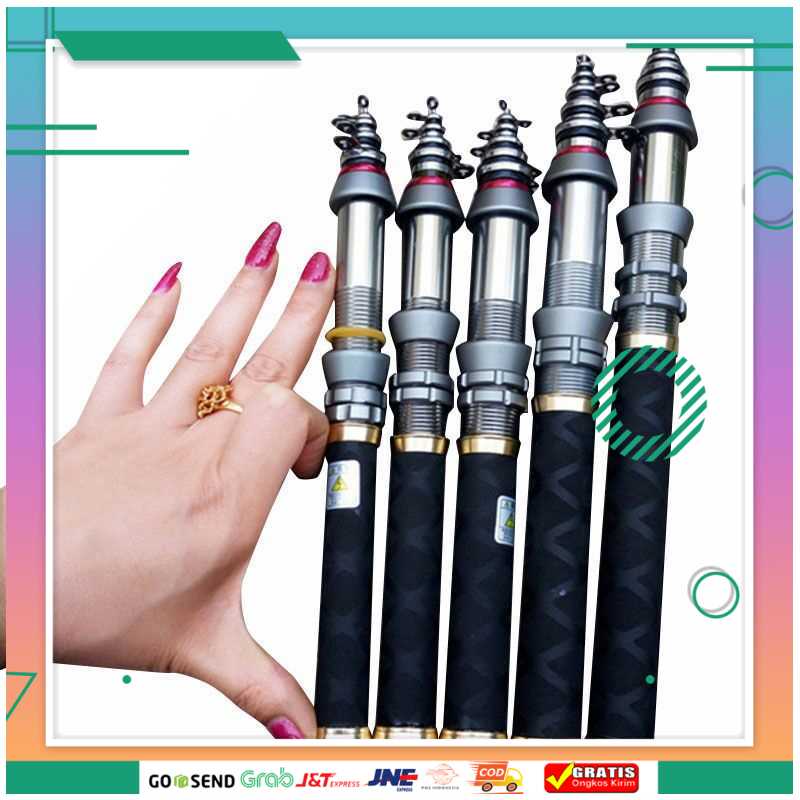 (BISA COD) FTIHSHPGoture Joran Pancing Carbon Fiber Mini Pocket Fishing Rod - DK3000