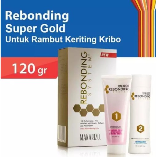 Makarizo Rebonding System Cream Super Gold Tube Set 120 gr