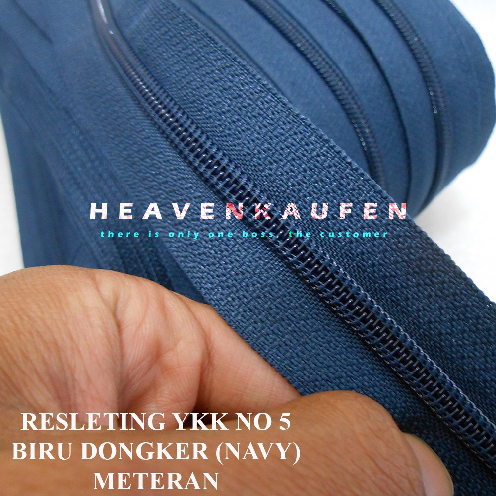 Resleting YKK Meteran Biru Navy / Biru Dongker No 5 Murah