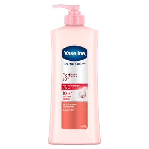 Vaseline Healthy Bright BODY LOTION Perawatan Kulit Perfect10 AHA &amp; Retinol 400ml 1pcs x3