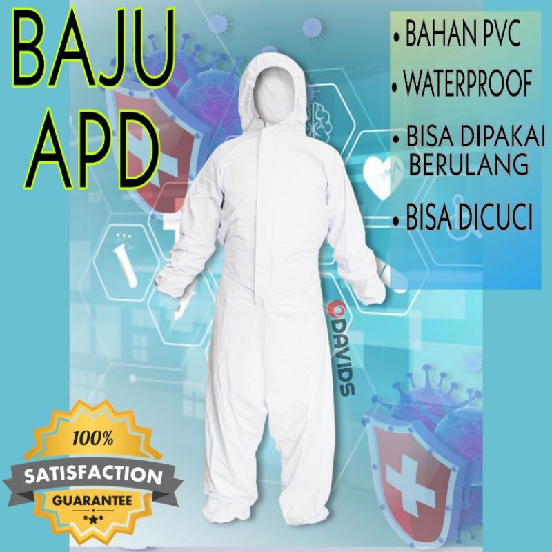 Baju apd hazmat medis bisa dicuci / baju apd gown anti air