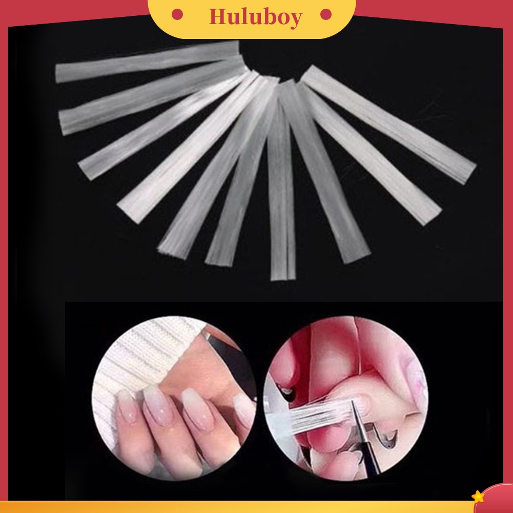 Huluboy Huluboy♡ 10 Pcs Lem Ekstensi Kuku Bahan Fiberglass Untuk Manicure