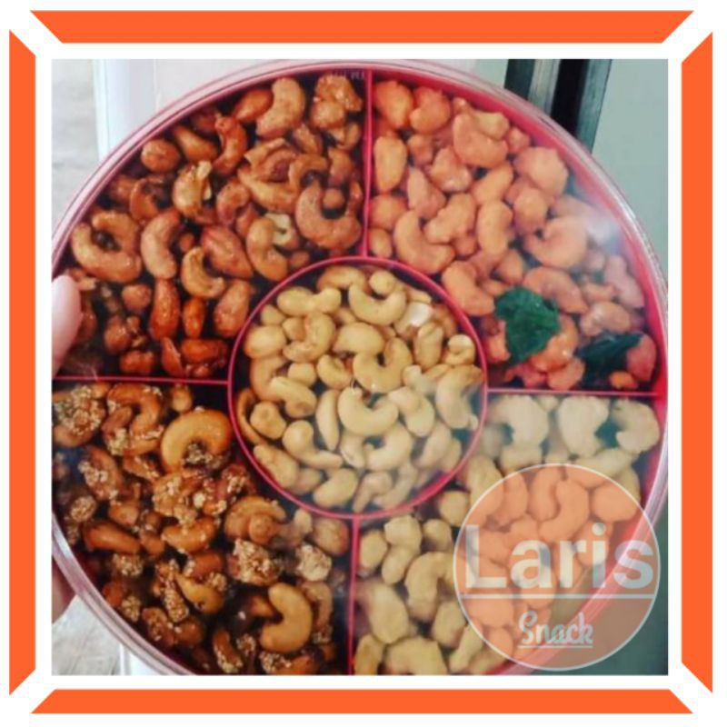 

READY GOJEK KACANG MEDE TOPLES 5 RASA / kacang Mede sekat 5 / Mede Parcel Mente / Mente LarisSnack