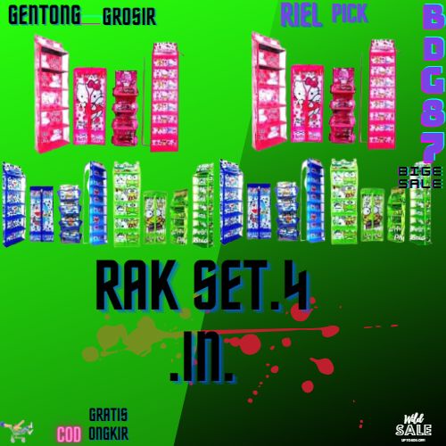 RAK GANTUNG 4IN1 KARAKTER / RAK SET GANTUNG