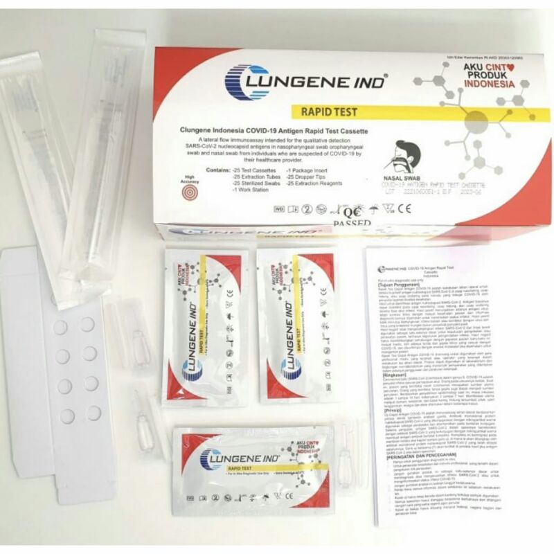 Swab lungene merah / Rapid Test