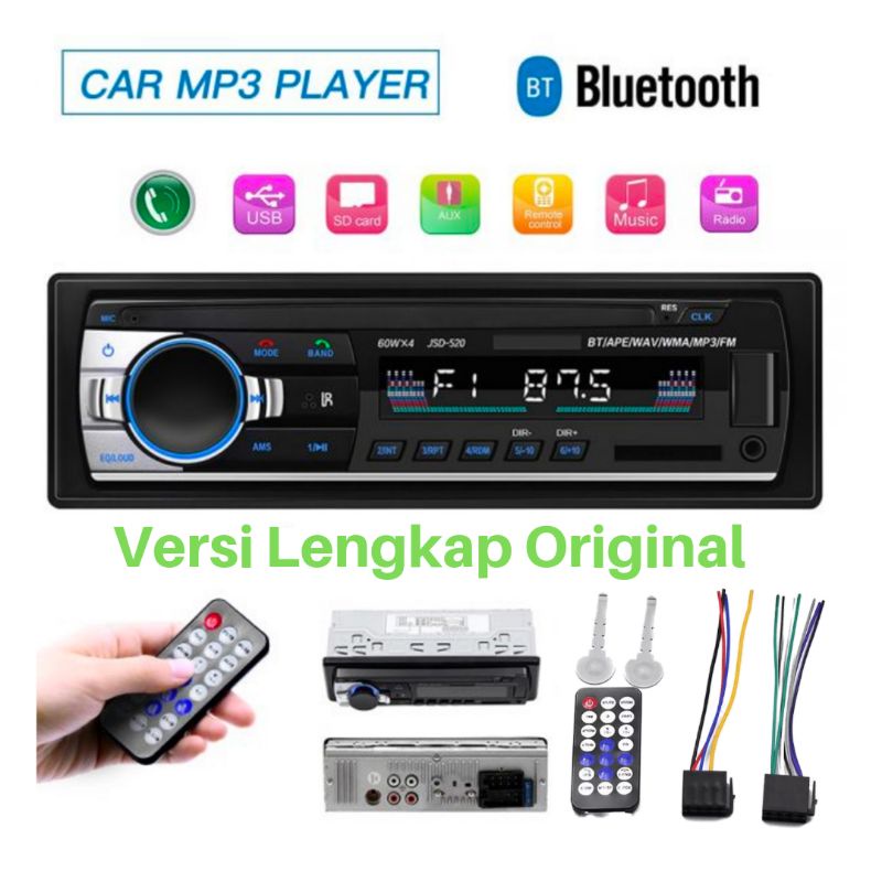 Tape Mobil Bluetooth Power Amplifier JSD 520 Lengkap