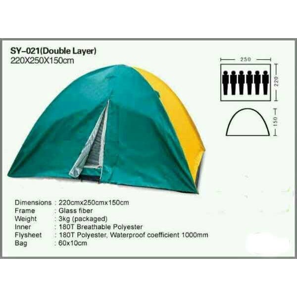 Tenda Camping BNIX 021 Kapasitas 6 Orang Dome Outdoor Double Layer