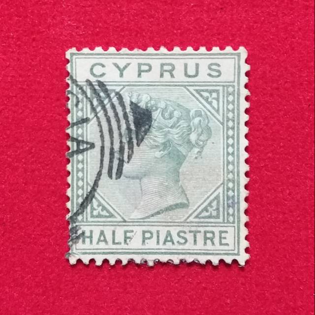 Sa08 - Prangko Queen Victoria Cyprus half piastre thn 1881
