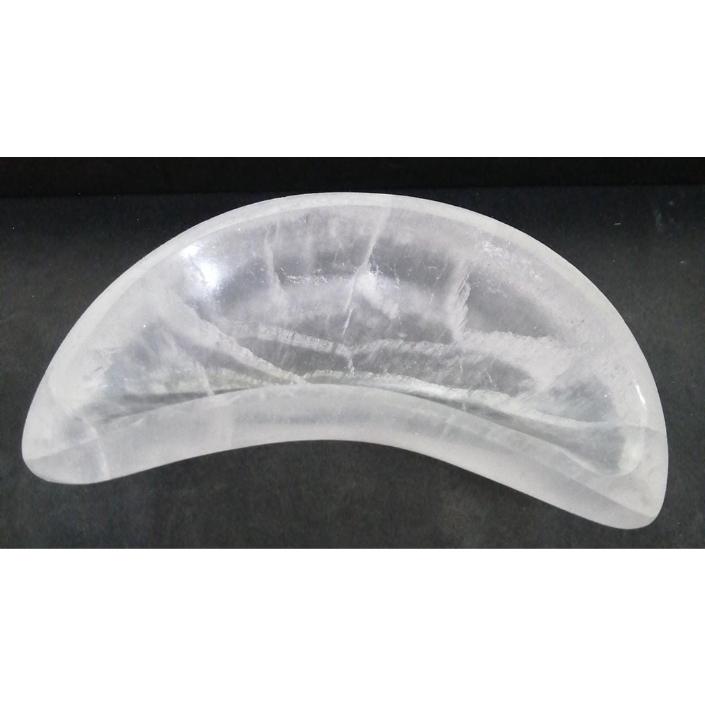Batu Selenite Half Moon Bowl Asli Maroko