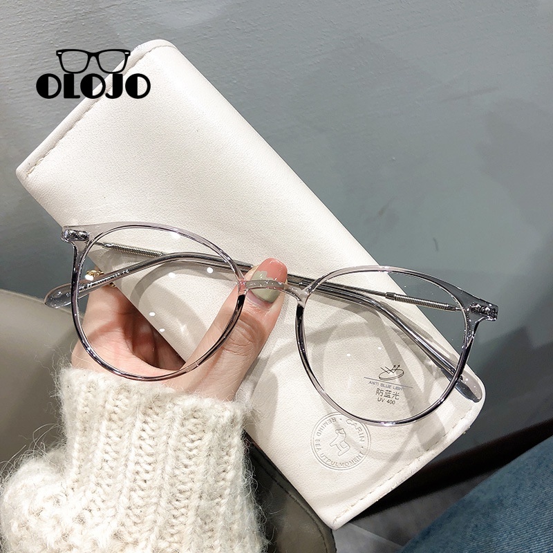 【COD】Kacamata Anti Radiasi Wanita Kacamata Anti Blue Ray Transition Metal Untuk Pria Dan Wanita Bentuk Bulat Retro Eyeglasses Korea Kaca Mata Optik