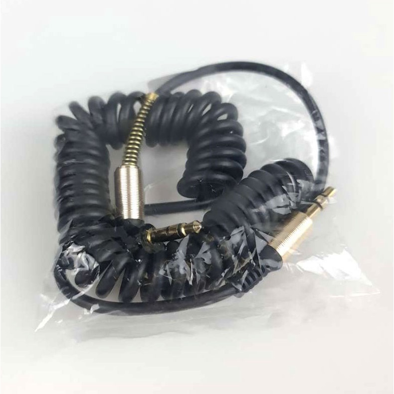 Kabel AUX Jack 3.5mm HiFi Spring Type L - 161218 - Black