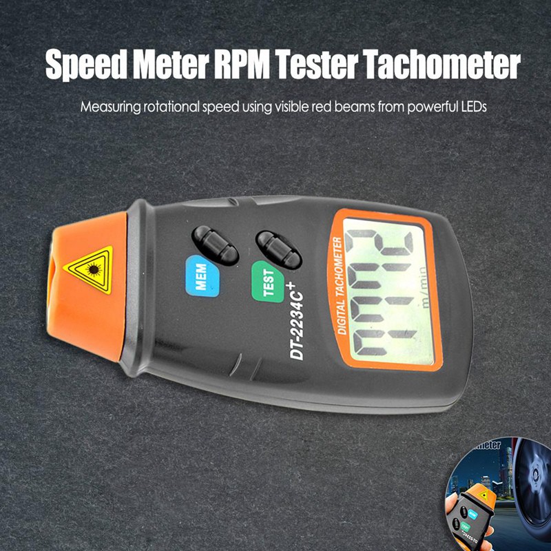 Tachometer LCD Digital Laser Photo RPM Meter Alat Pengukur Kecepatan Putaran Uk DT-2234C+  DT2234Cur