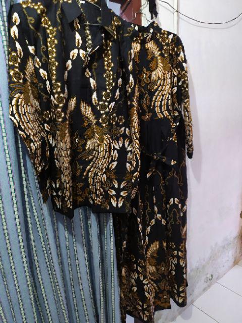 Big Size Jumbo Size Fit Xxl Ld 110 Cm Couple Batik Model Gamis Warna Hitam