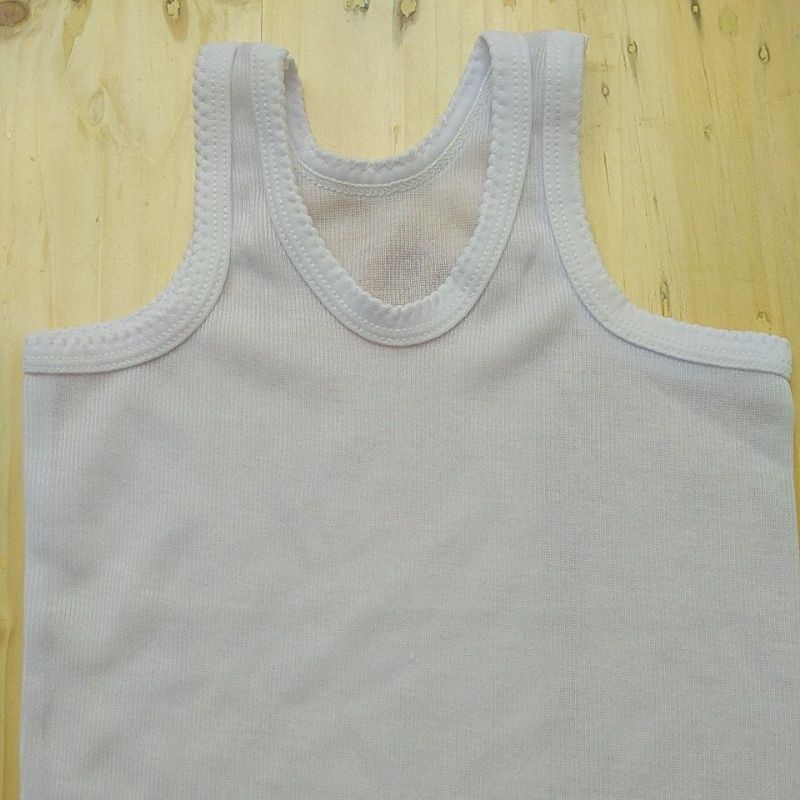 Singlet Kaos Dalam Anak Bayi Laki Laki dan Perempuan Ukuran S M L XL 3L 4L 5L Putih Polos